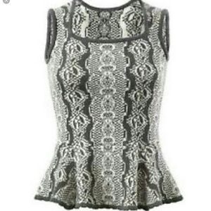 CAbi 887 Peplum Shell Sweater Top SZ M